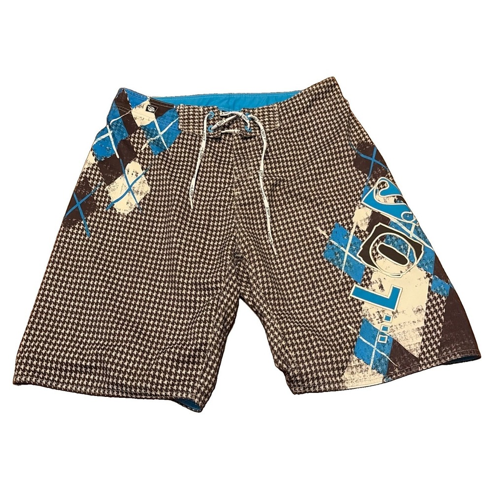 VTG Lost Enterprises Mayhem Board Shorts Size 34 WAIST 90s Y2K Skate Surf Blue
